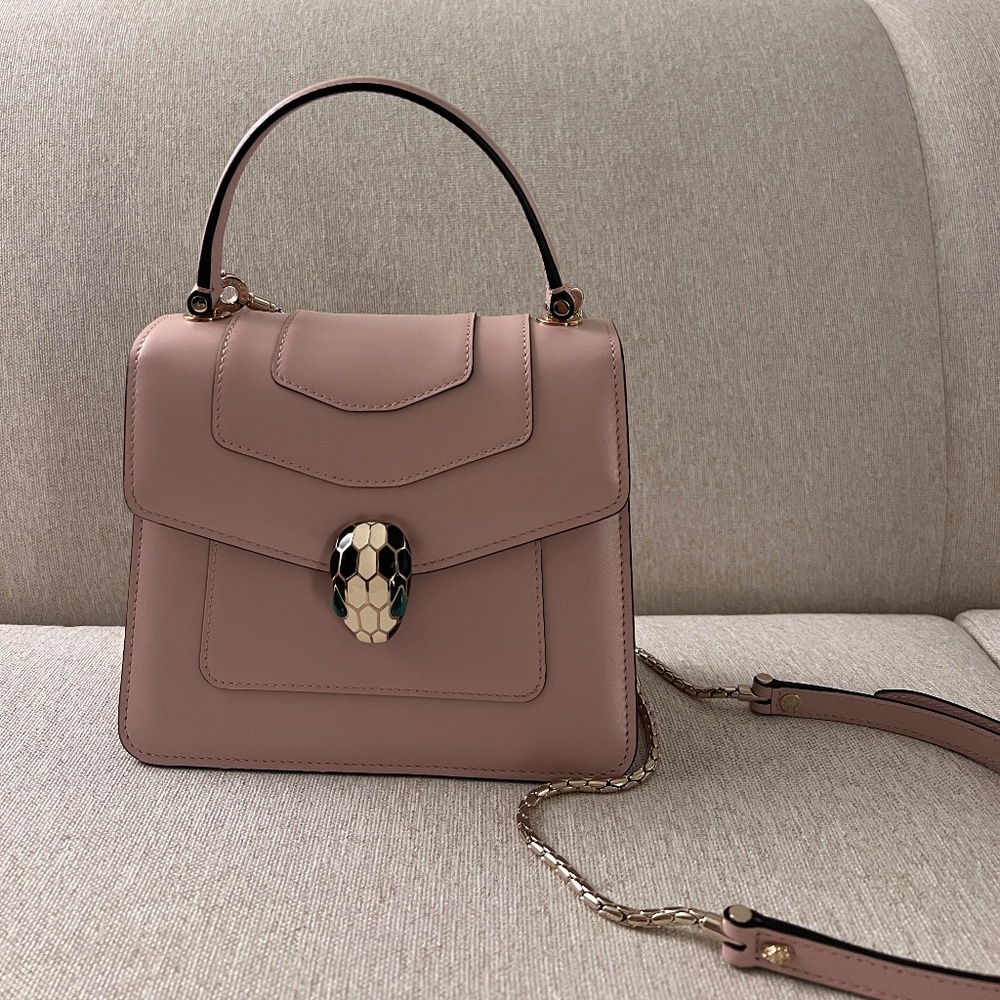 Bvlgari Serpenti Forever Top Handle Bag Small in Pink